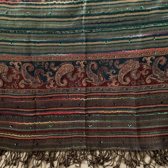 NWOT Wool riverside pashmina multicolor large scarf - Picture 7 of 7